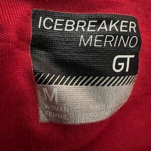 Icebreaker Merino Red & Pink Zip Top